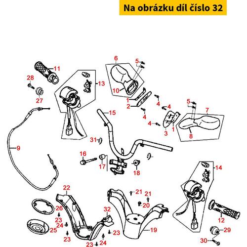 Verkleidung Lenker li. unten schwarz MA0524