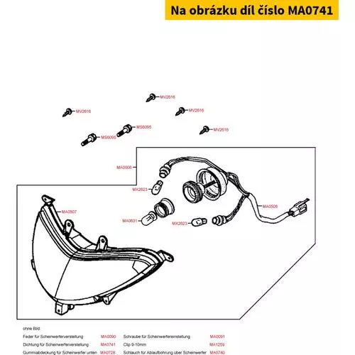 Dichtung f. Scheinwerferverstellung MA0741