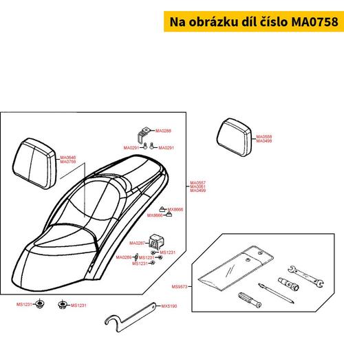 Sitzaufsatz vorn f.flache Sitzbank = MA0646 MA0758