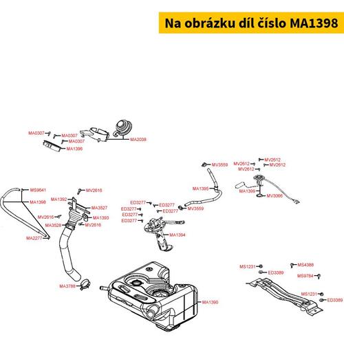 Ablaufschlauch am Tankeinfüllstutzen MA1398