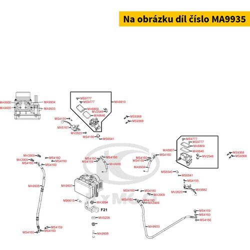 Bremsschlauch zu Sattel vo. MA9935