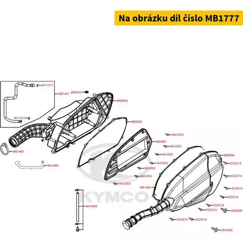 Schlauch Luftfilter/Sekundärluftventil MB1777