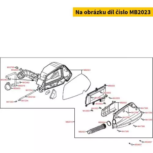 Schlauch am Luftfilterkasten(Ansaugluft) MB2023