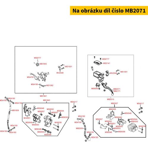 Bremshebel li. silber MB2071