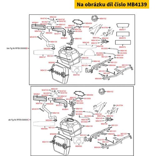 Schlauch f. Einfüllstutzen zum Tank MB4139