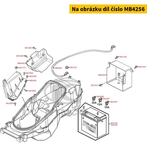 Kabel f. Batterie (Pluskabel) MB4256