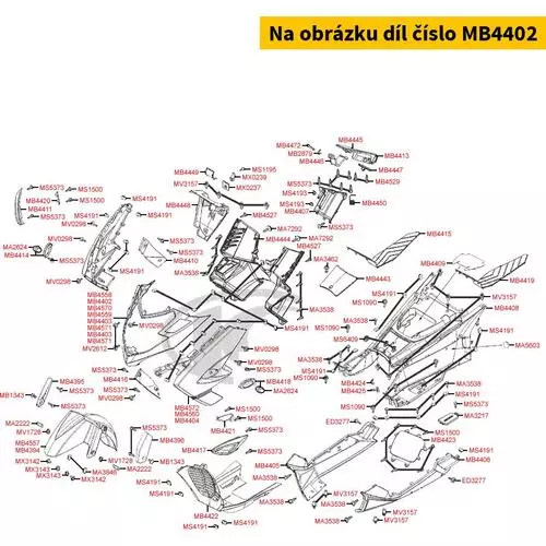 Abdeckung Front f.Fzg.steingrau-met. MB4402