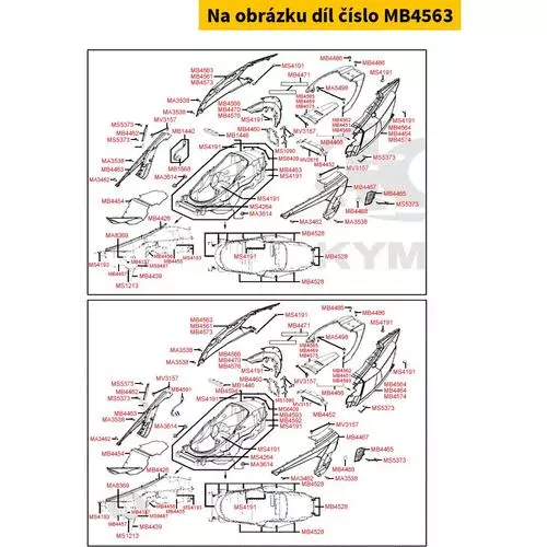 Seitenverkleidung re. f.Fzg.silber MB4563