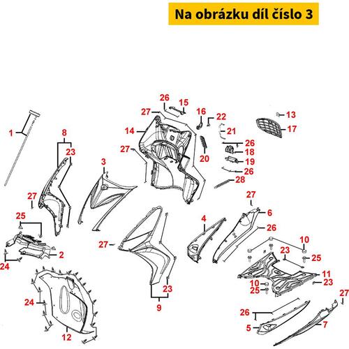 Abdeckung Front rot MB7287