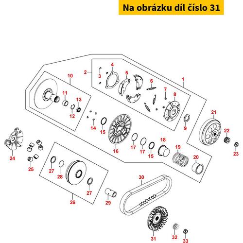 Vario.Riemenscheibe aussen MB7838