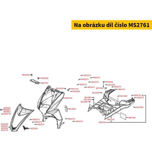 Verkleidung am Beinschild oben MS2761