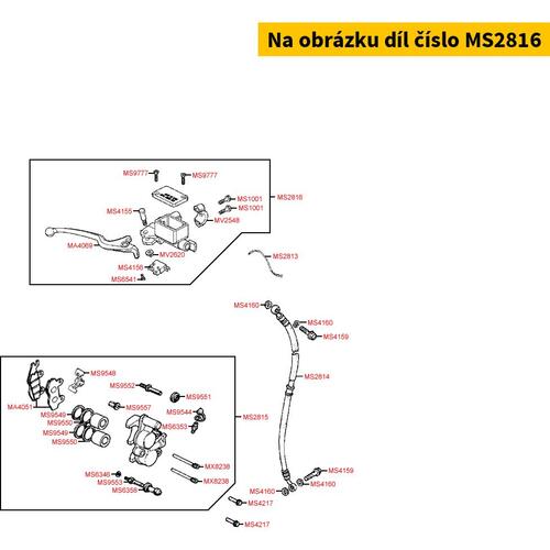 Hauptbremszylinder vorne, schwarz MS2816