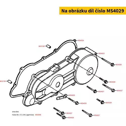 Halter Bremszug am Variomatikdeckel MS4029