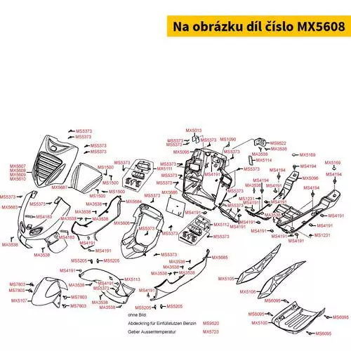 Abdeckung Front blau MX5608