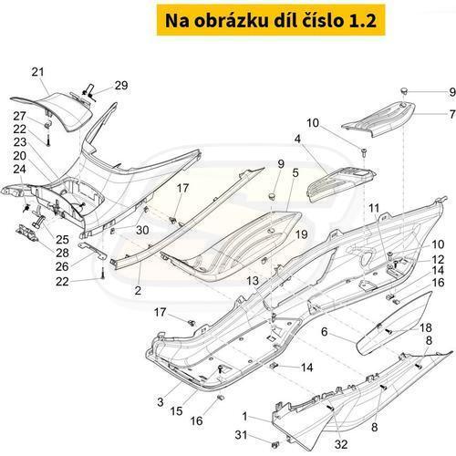 Boční plast X10 773/B - pravý