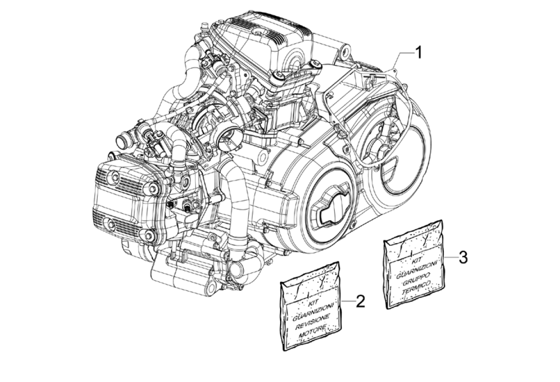 Motor, sady těsnění